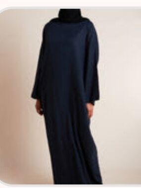 AAB Modest Boat Neck Linen Abaya Large